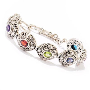 SS GARNET STATION BRACELET