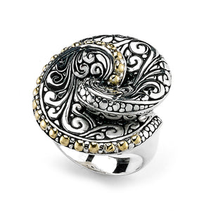 SS/18K SWIRL RING