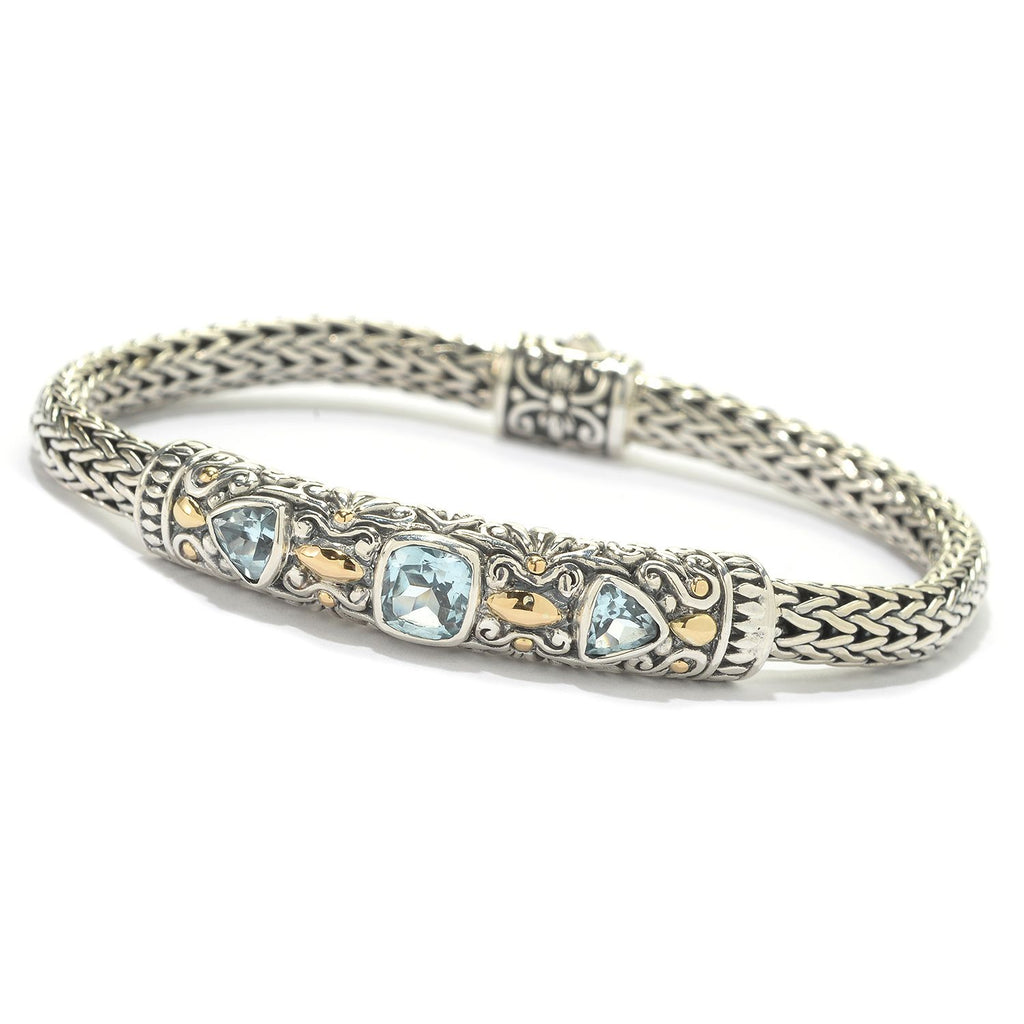 SS/18K BLUE TOPAZ BRACELET