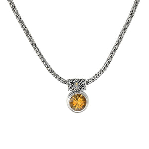 SS/18K ROUND CITRINE NECKLACE