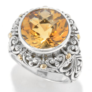 SS/18K ROUND CITRINE RING