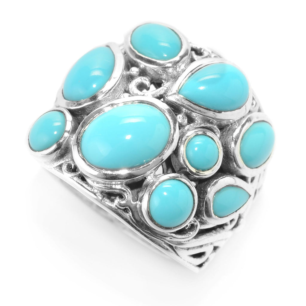 SS MULTI SHAPE SLEEPING BEAUTY TURQUOISE RING