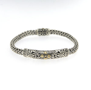 SS/18K BRACELET WITH BALINESE DESIGN