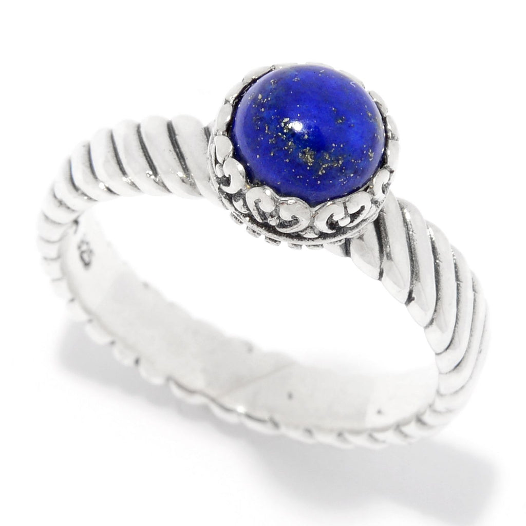 SS ROUND LAPIS STACK RING