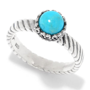 SS ROUND TURQUOISE STACK RING