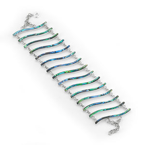 SS ABALONE ACCORDION BRACELET