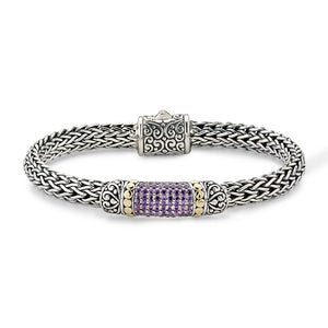 SS/18K AMETHYST PAVE BRACELET