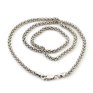 SS 20" 3MM OXIDIZED POPCORN CHAIN