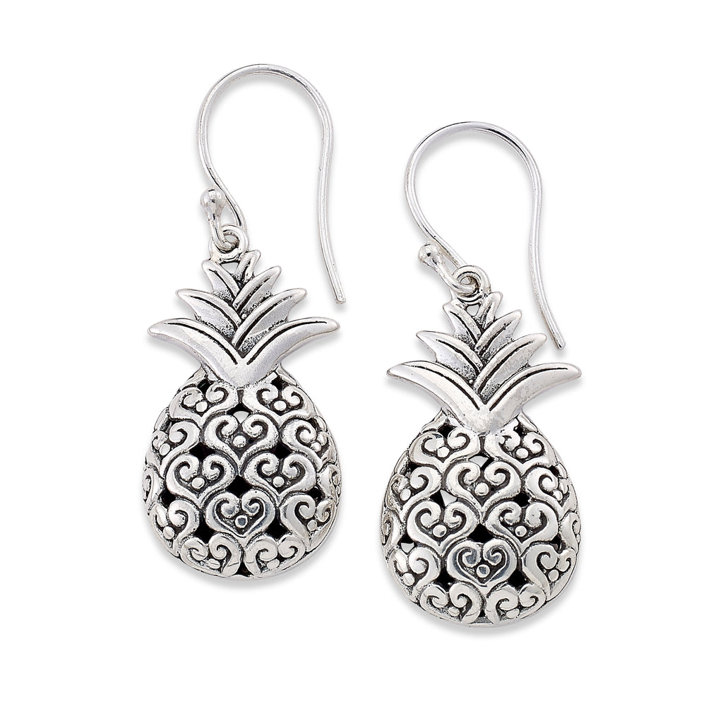 SS PINEAPPLE DROP EARRINGS