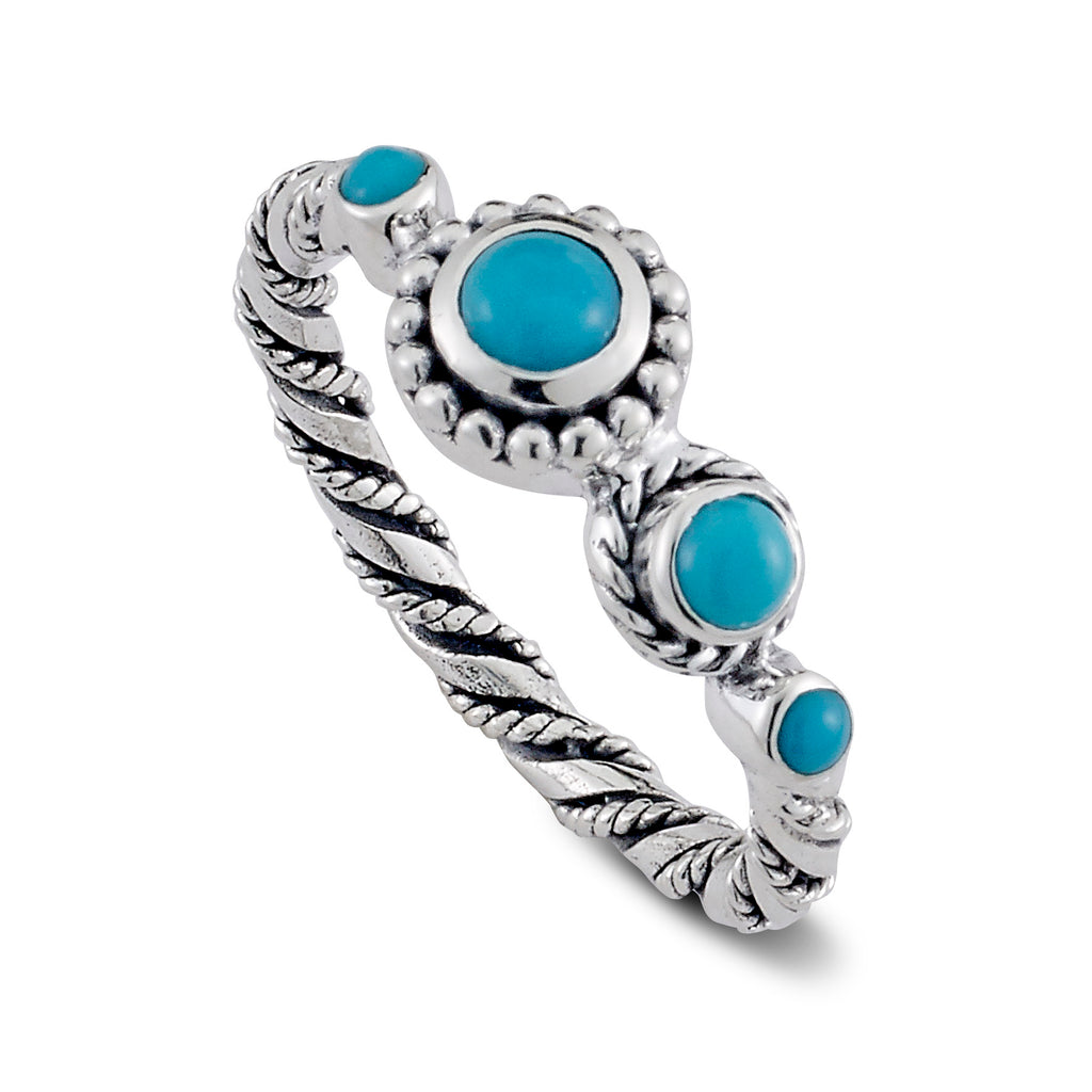 SS TWISTED ROPE DESIGN SLEEPING BEAUTY RING