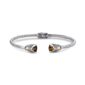 3MM SS/18K TRILLION SHAPE BANGLE WITH CITRINE